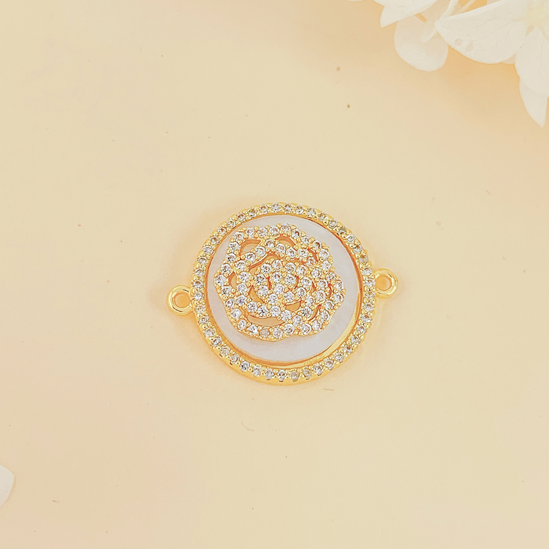 Sl523 rose pendant gold