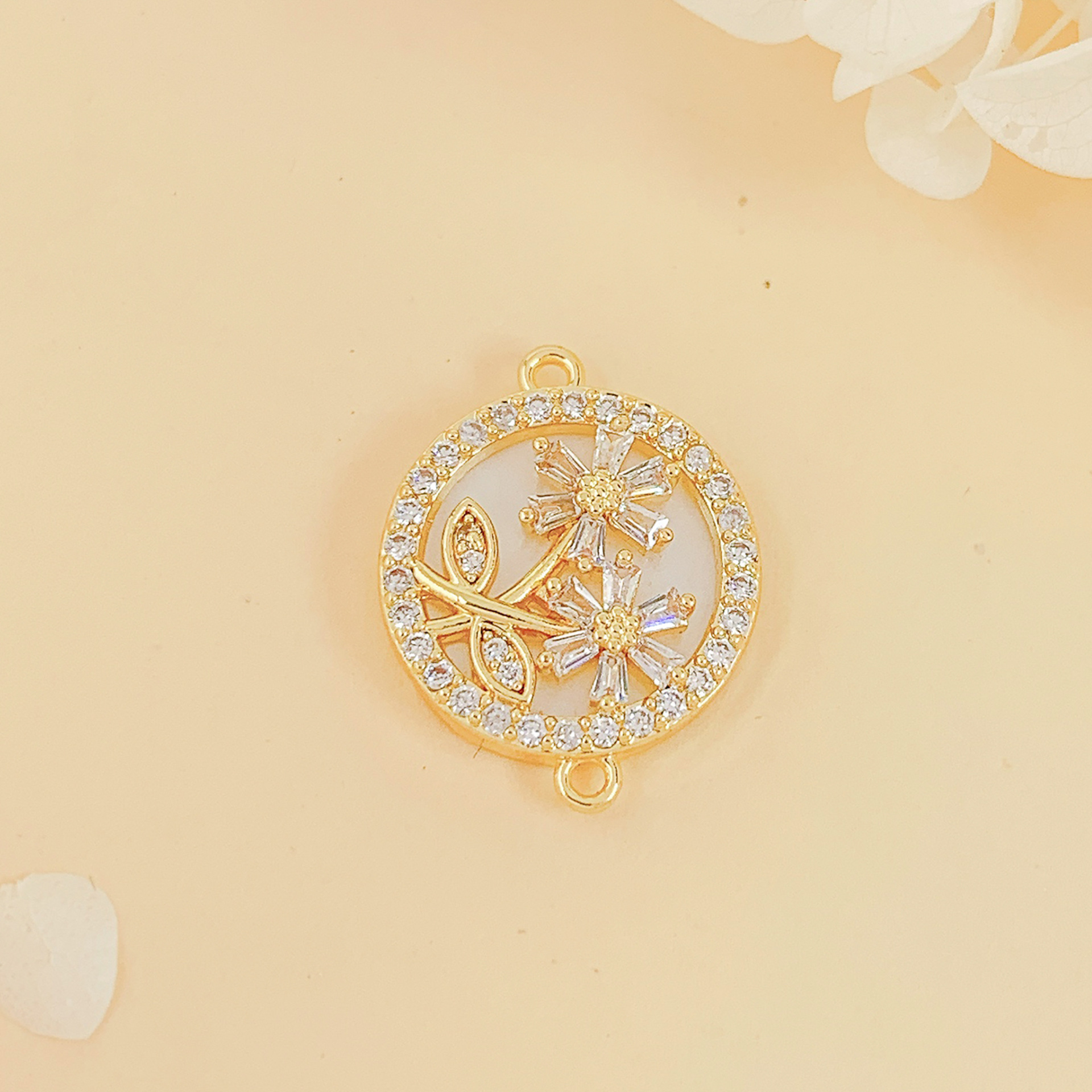 Sl527 small flower pendant gold
