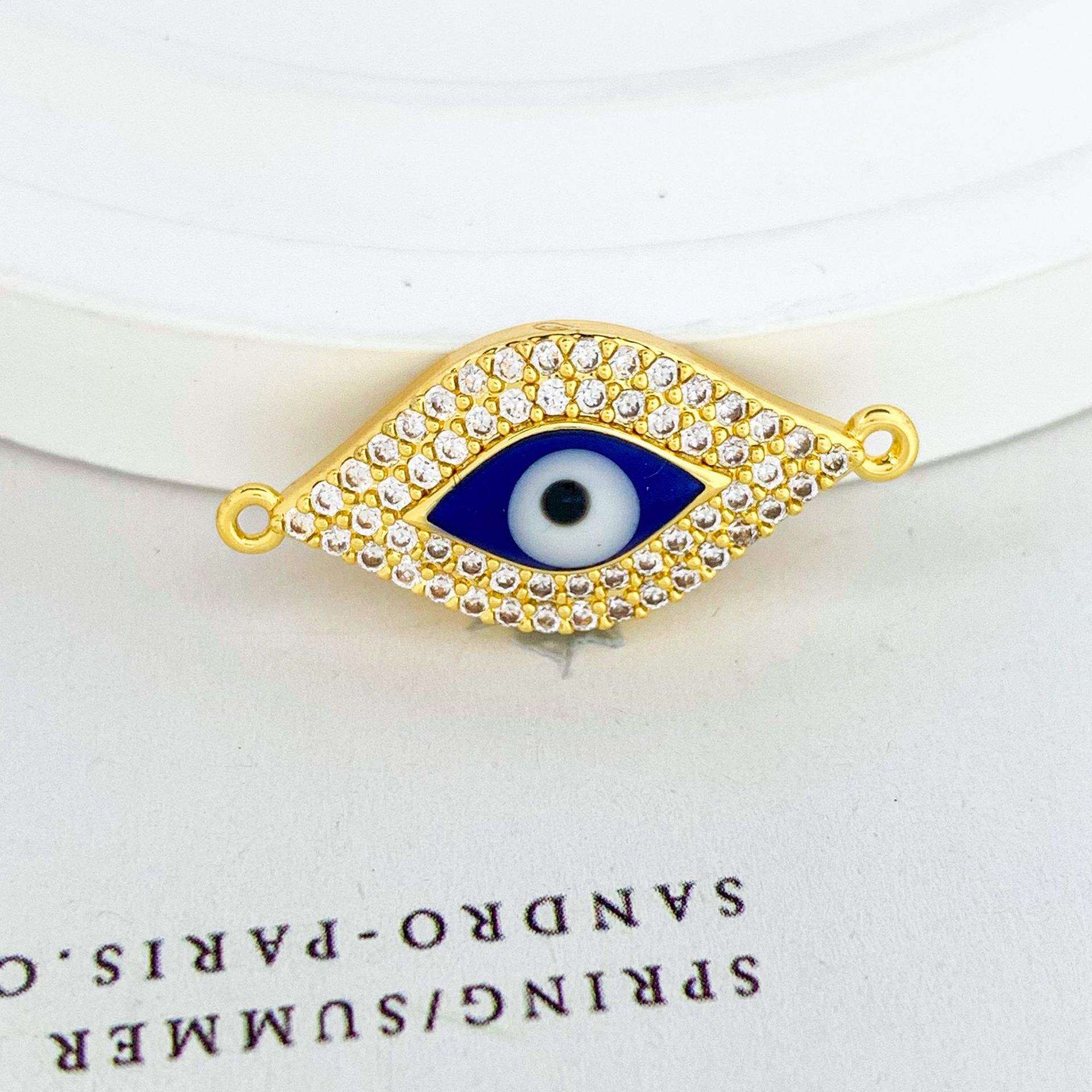Sl459 blue eye pendant gold