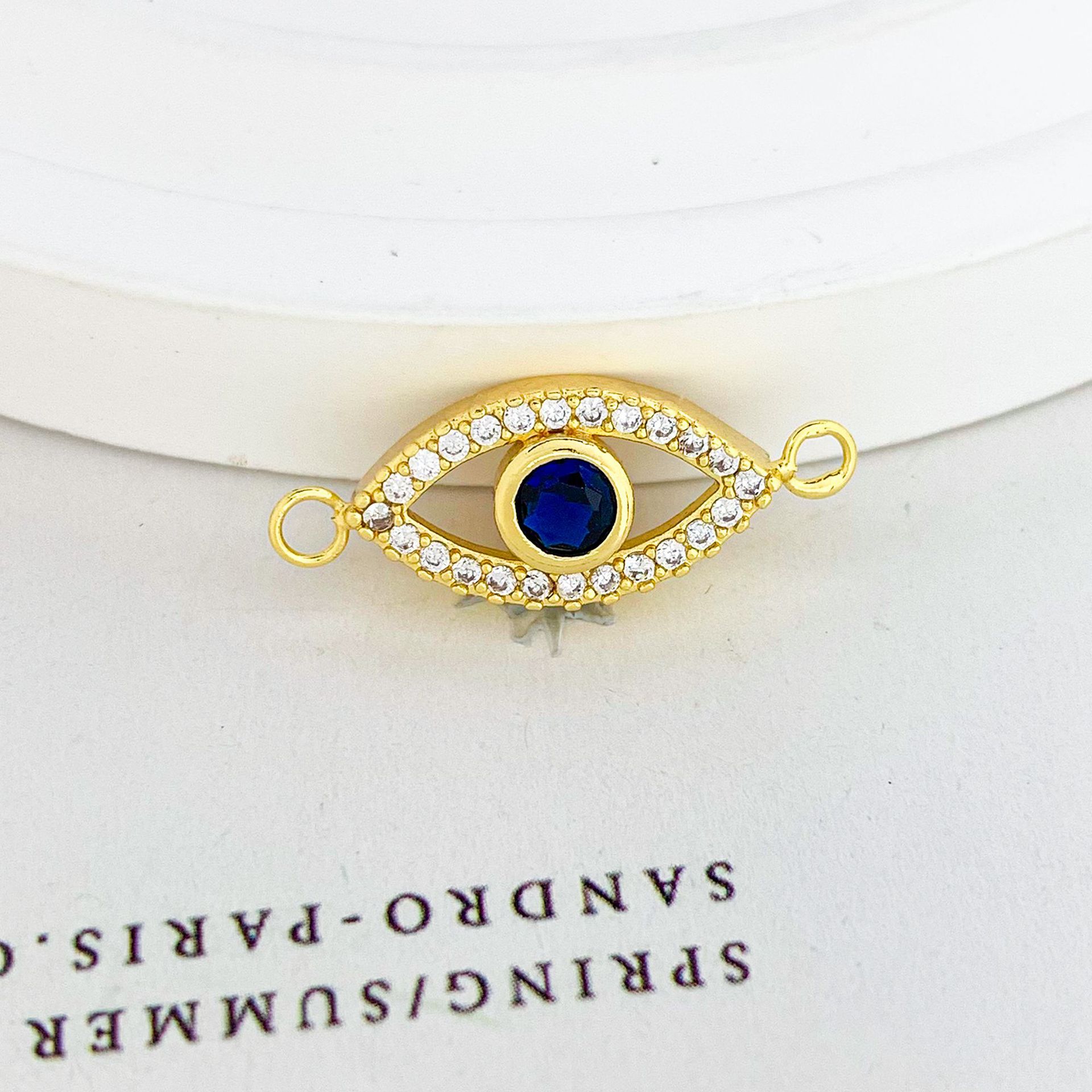 Sl667 hollow blue eyes pendant gold