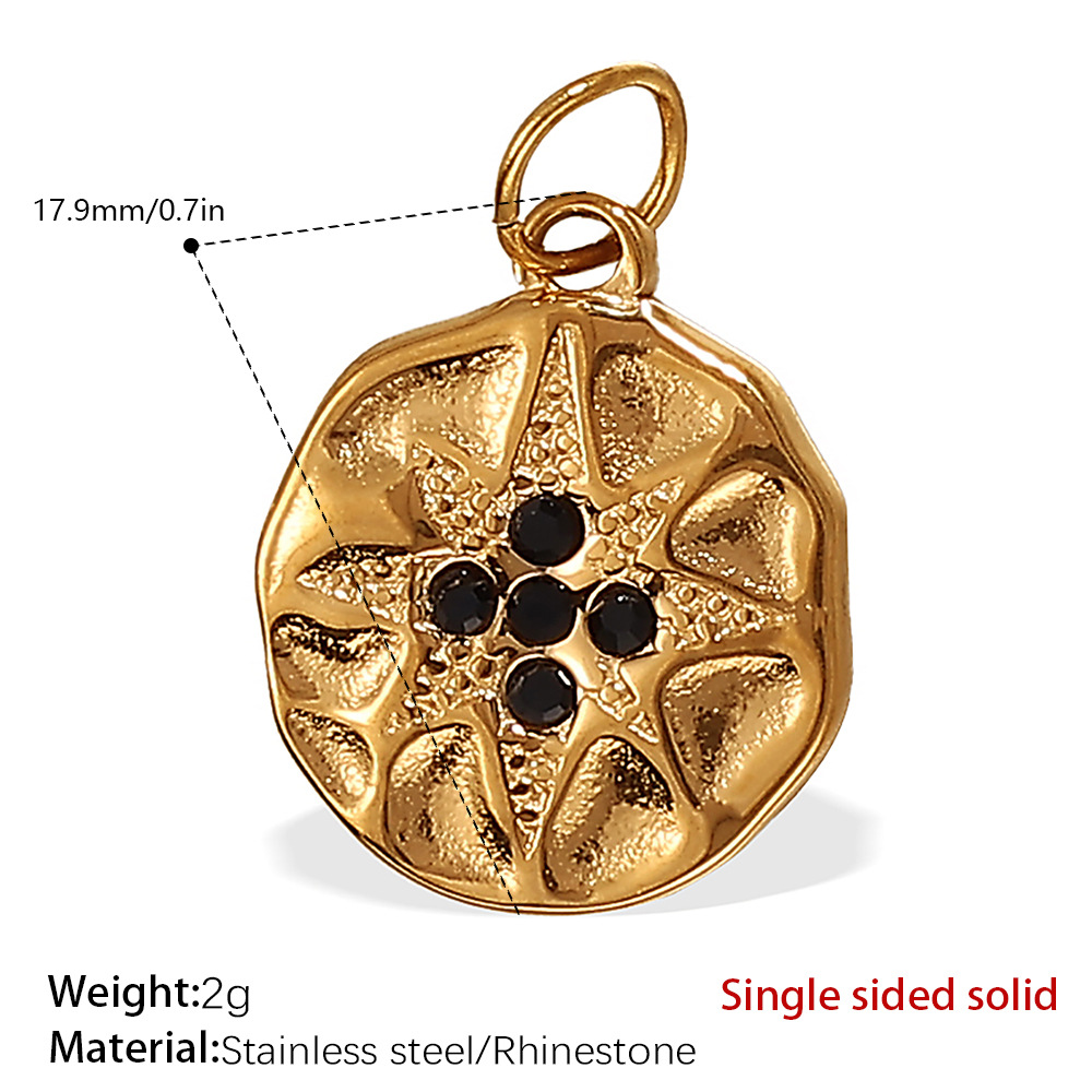 Pj487bkg black diamond gold pendant