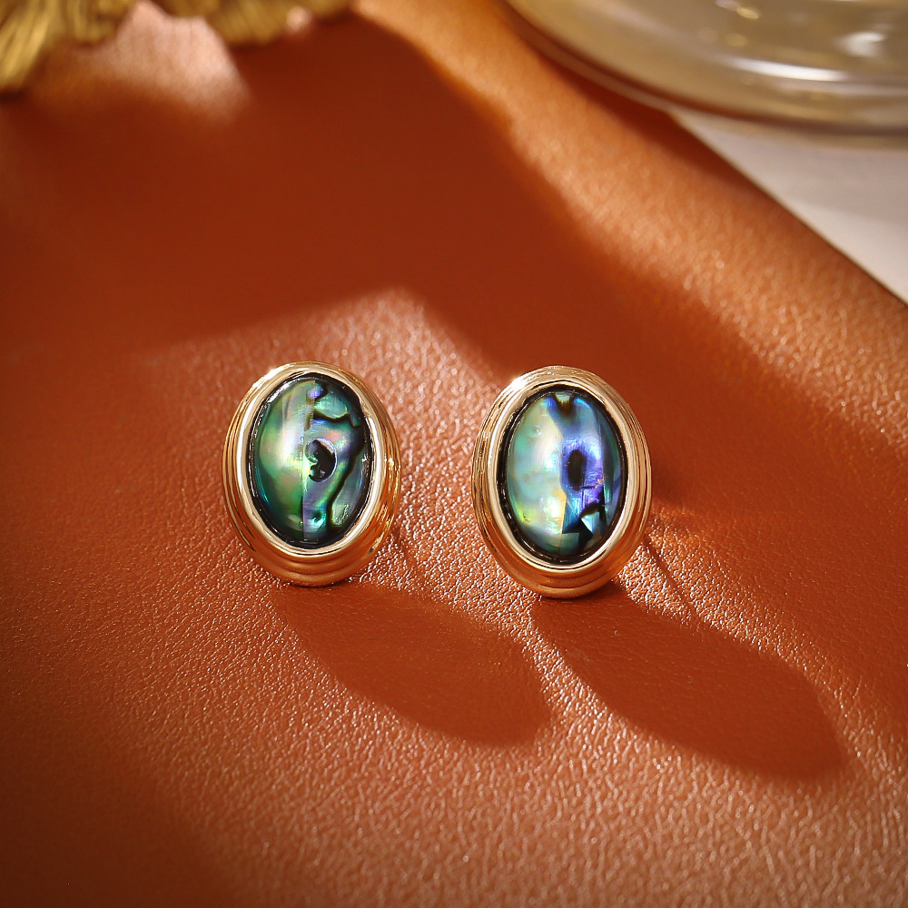 Colorful black stud earrings