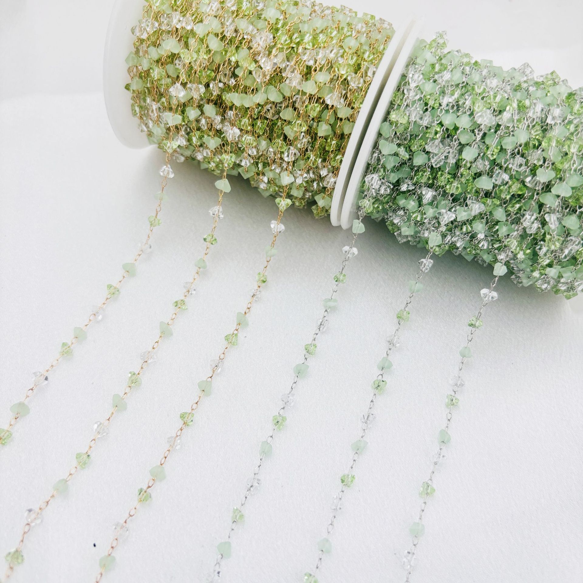 4mm mixed green crystal