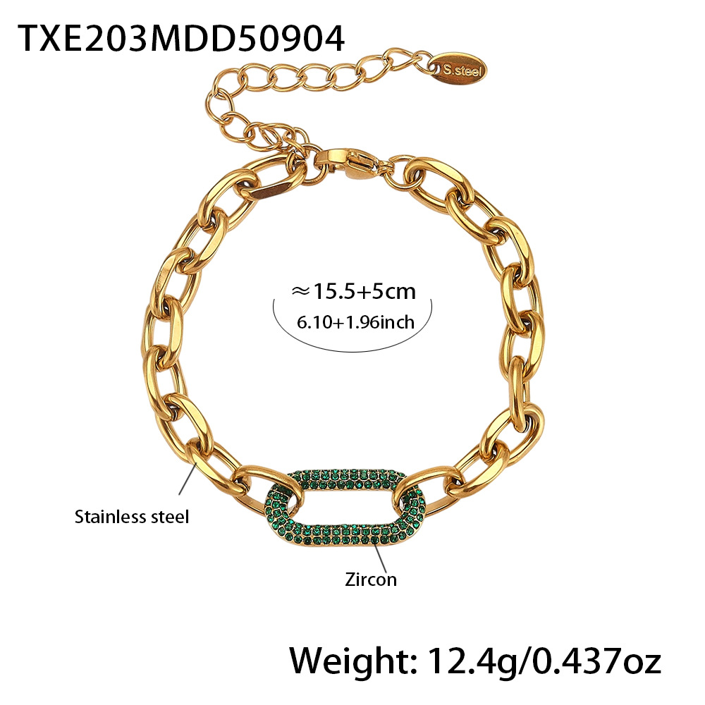 Txe203-gold green zircon bracelet