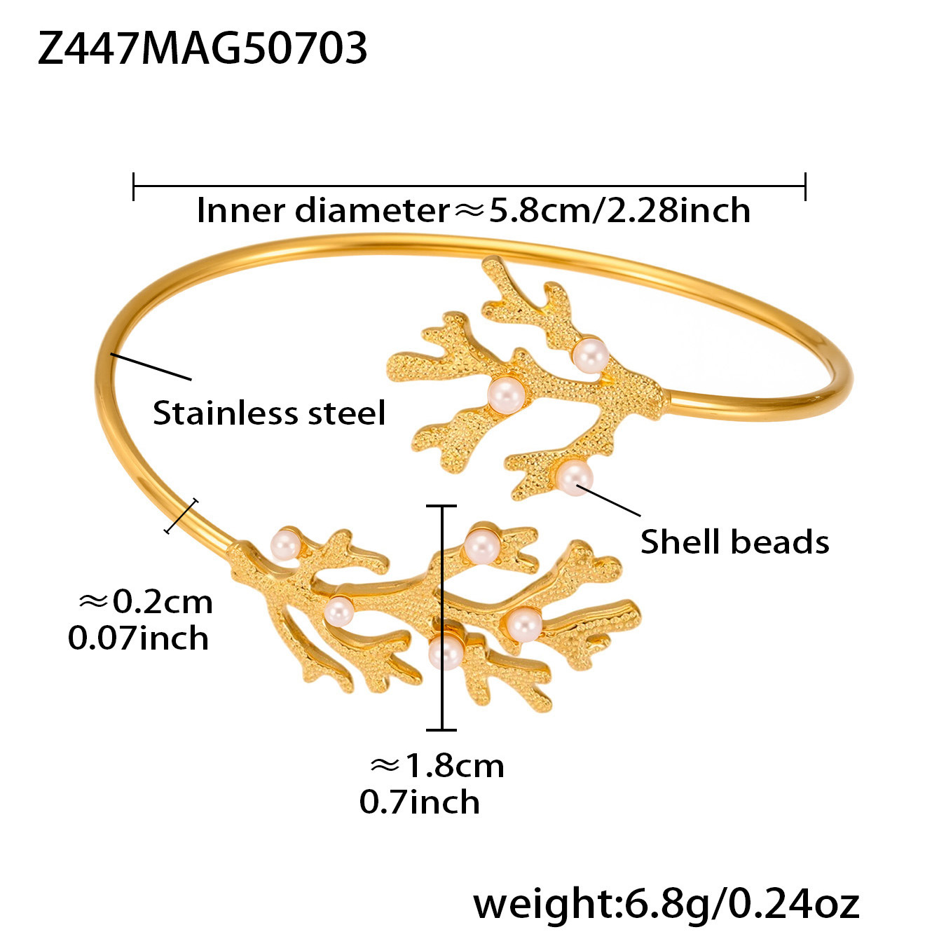 Z447-gold zircon bracelet