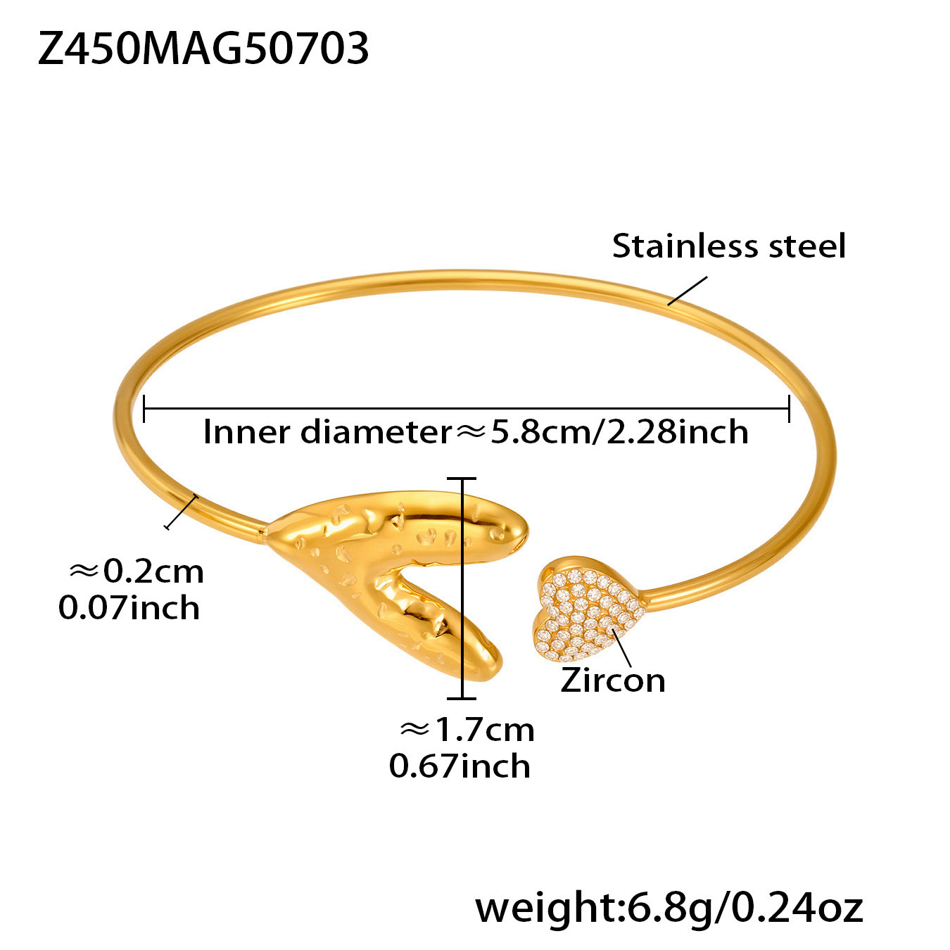 Z450-gold zircon bracelet