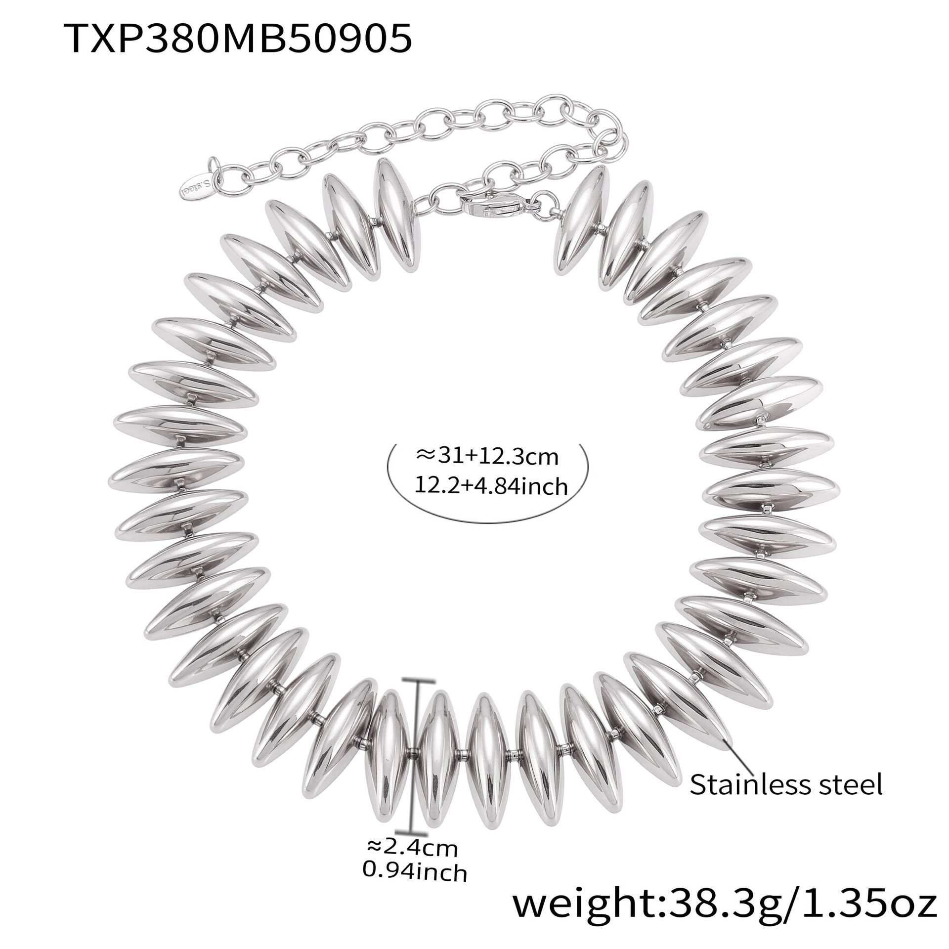 Steel-colored necklace