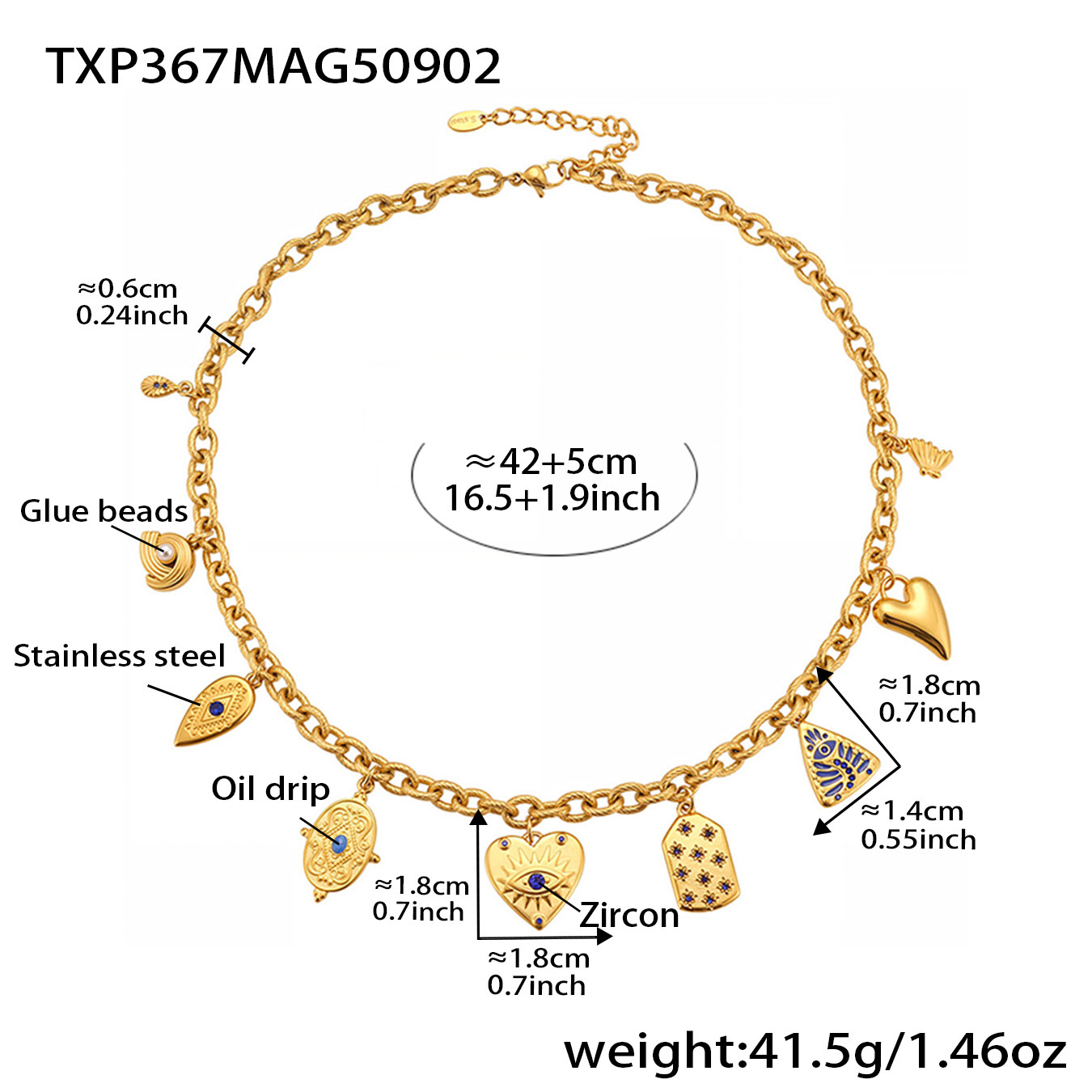 Blue zircon necklace