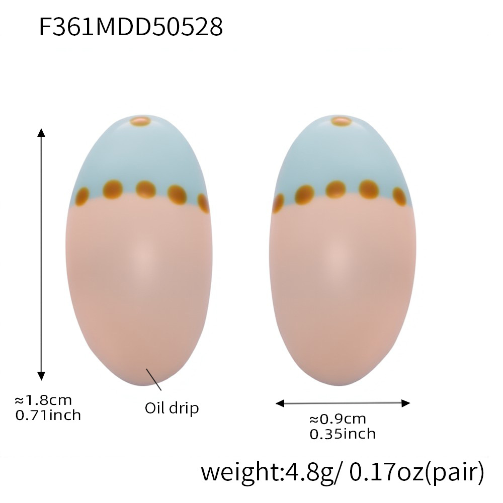 F361-steel color van gogh oil painting earrings-pink