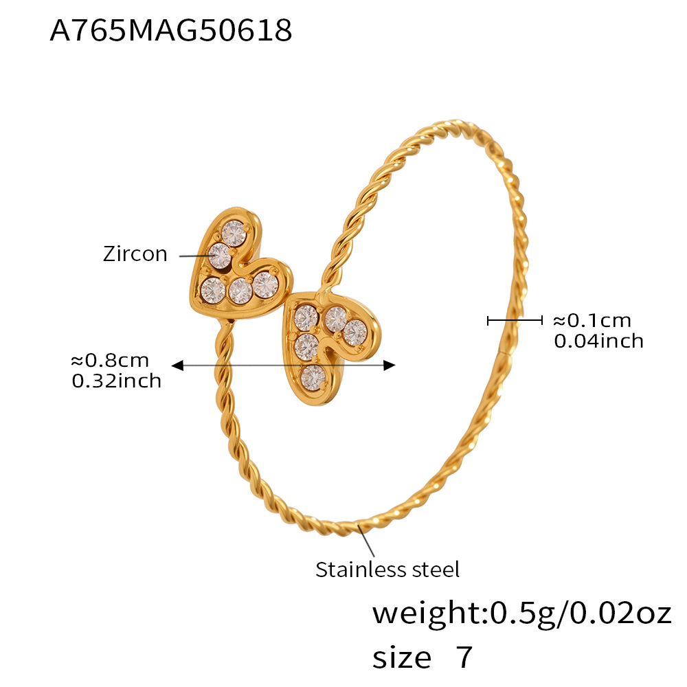 A765-gold 5a zircon love ring