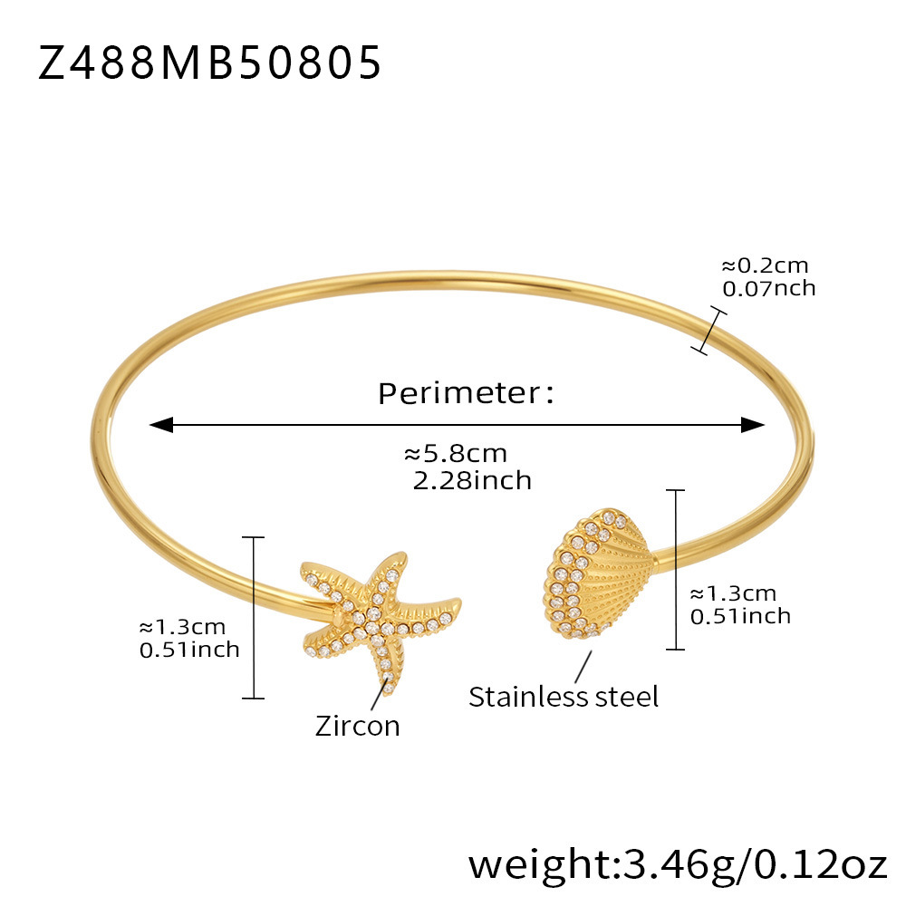Golden starfish shell bracelet