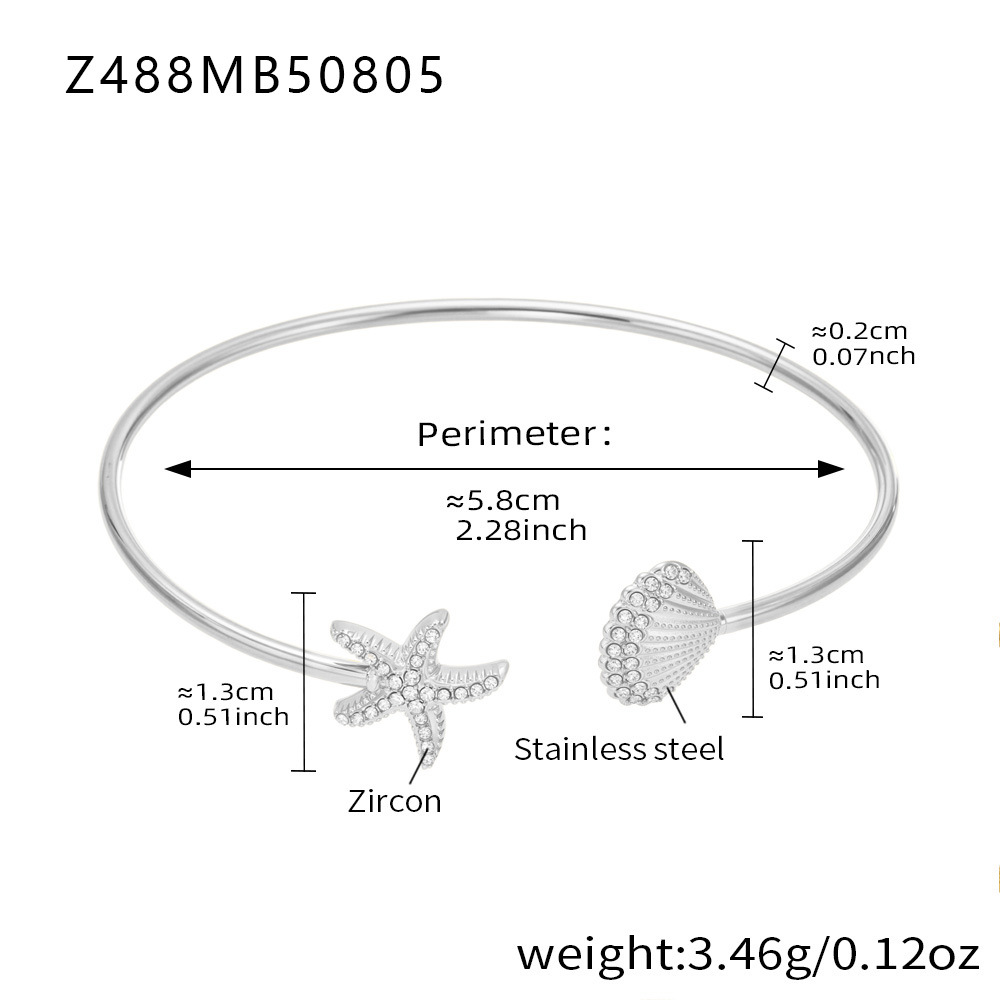 Steel-colored starfish shell bracelet