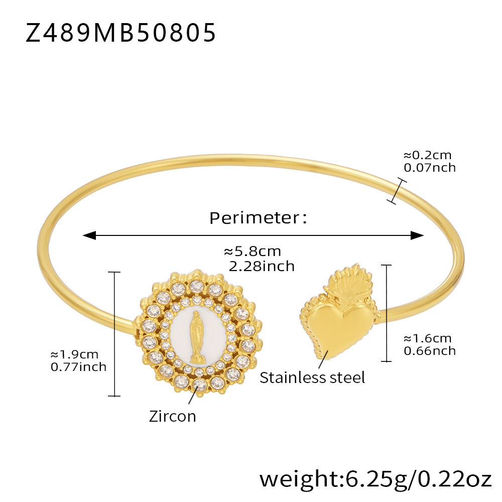 Golden zircon heart bracelet full of diamonds