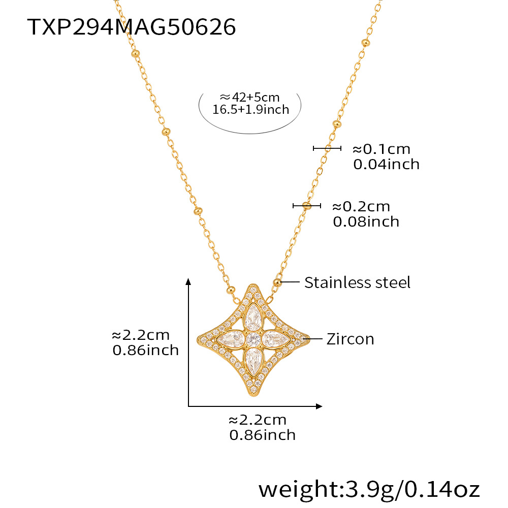 gold 5a zircon necklace