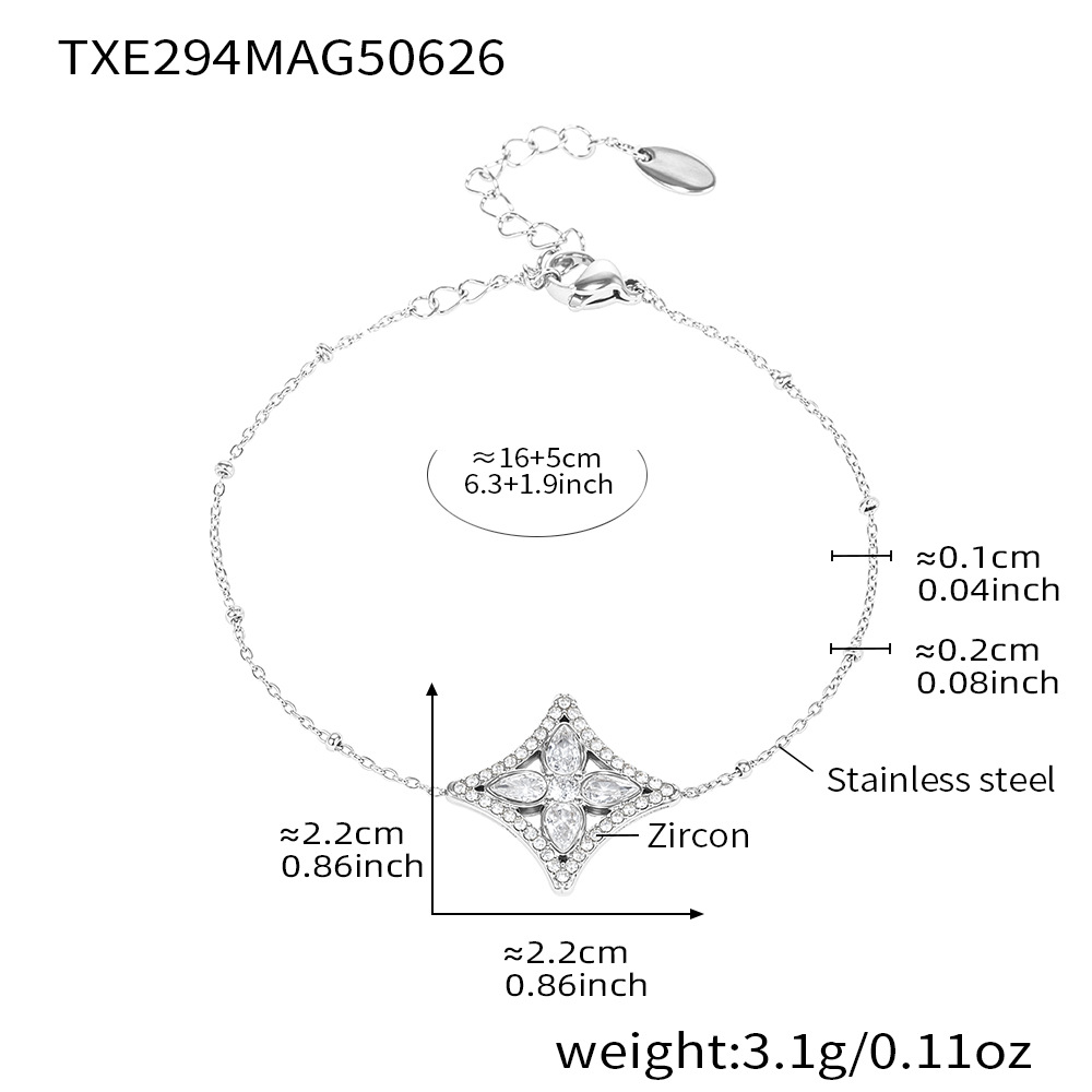 steel color 5a zircon bracelet