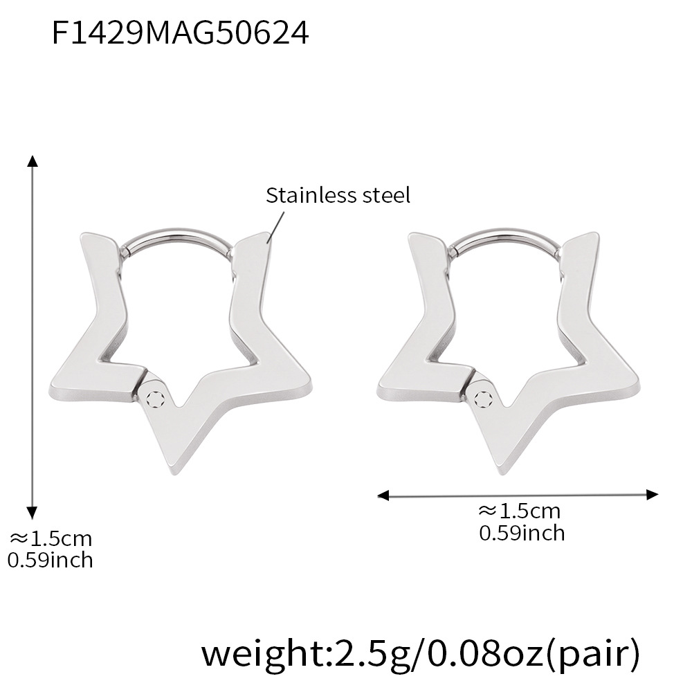 F1429-steel color earrings