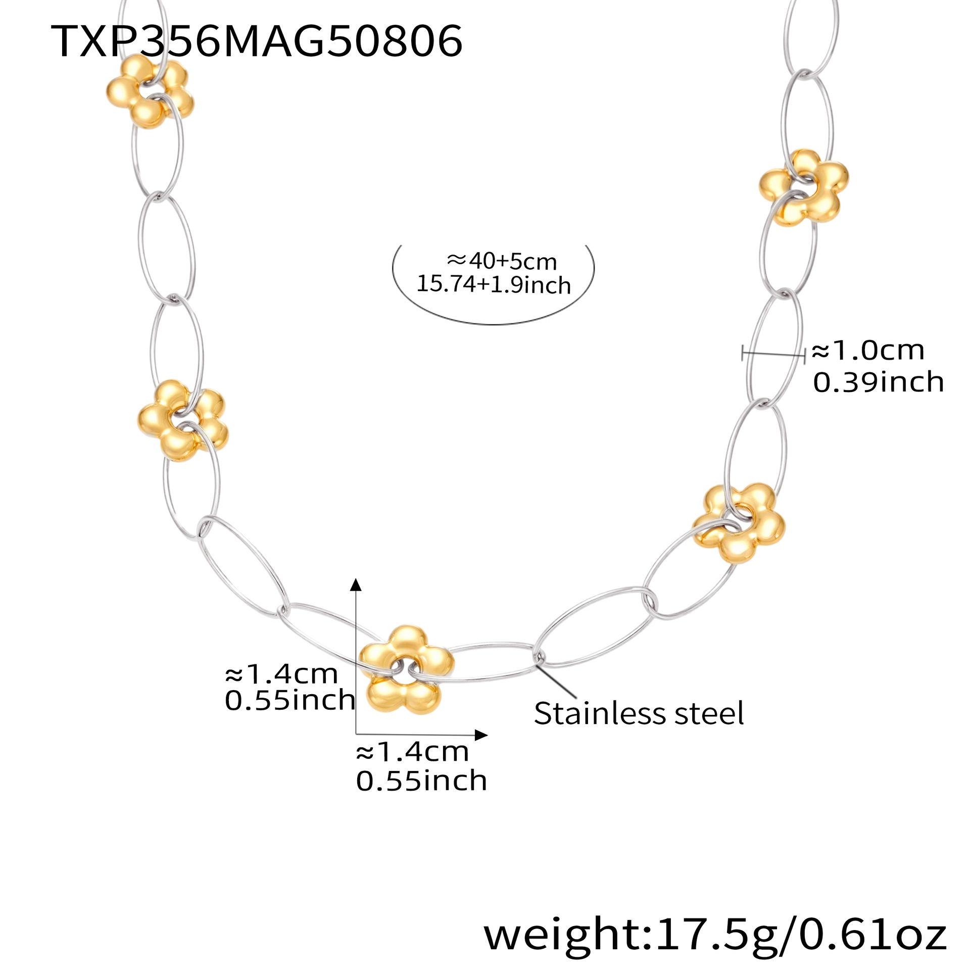 Interlaced gold necklace