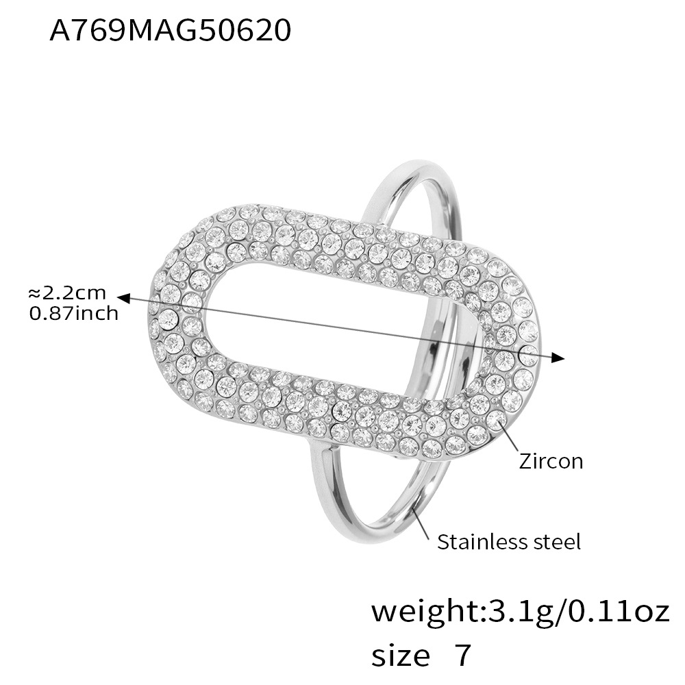 A769-steel color ring zircon ring