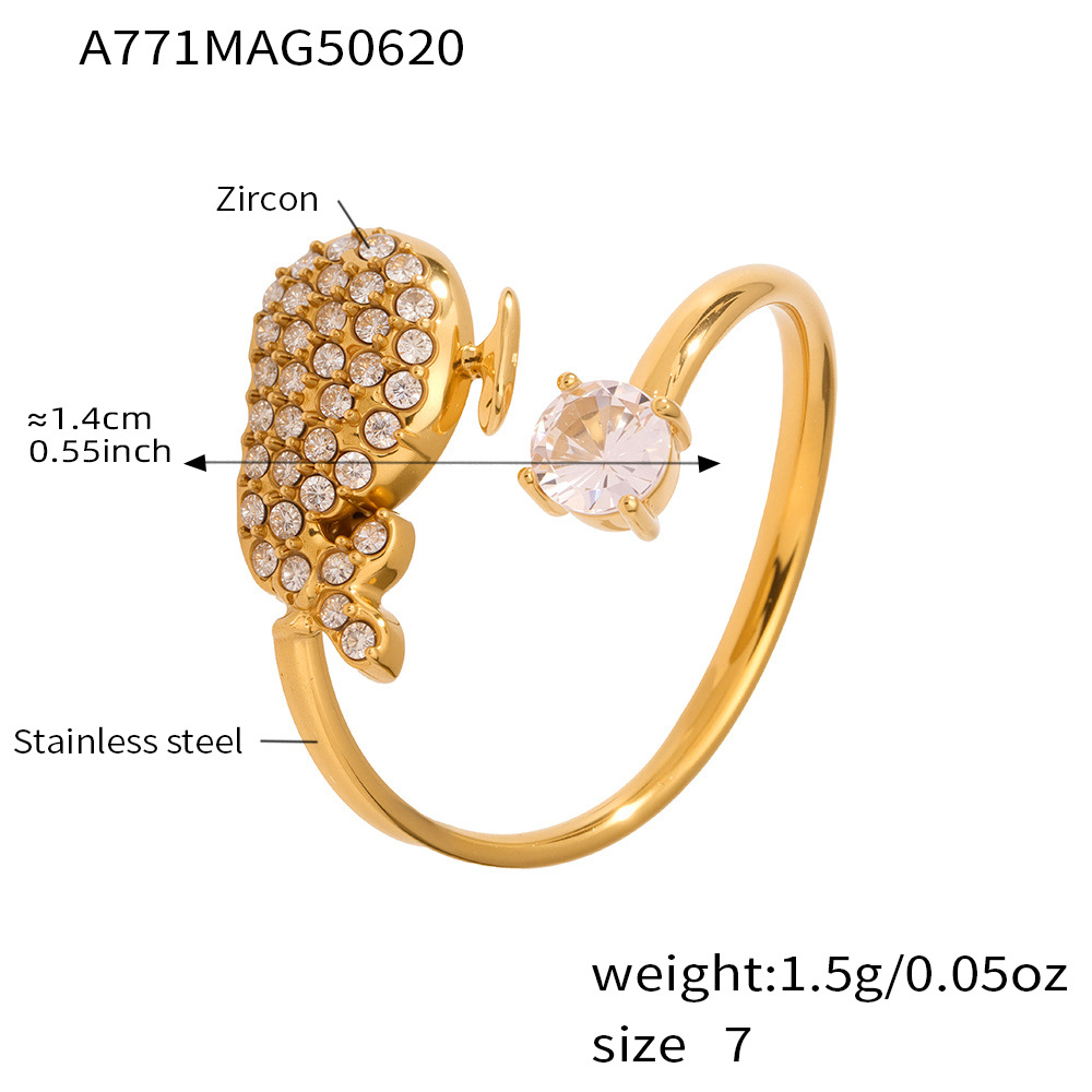 A771-golden dolphin 5a zircon ring