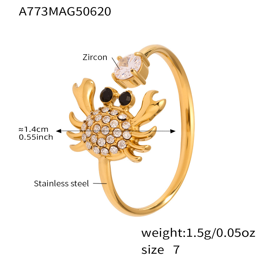 A773-golden crab 5a zircon ring