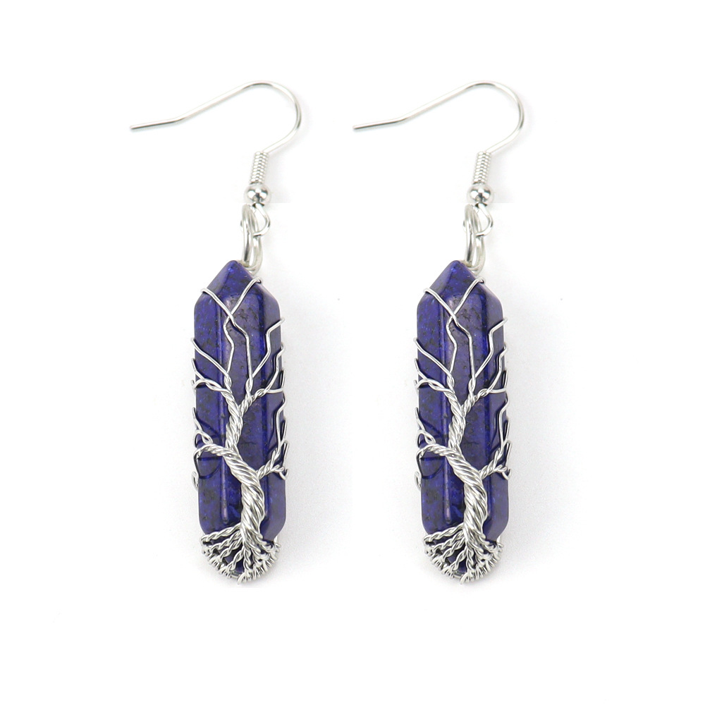 Green Gold Tree of Life Earrings