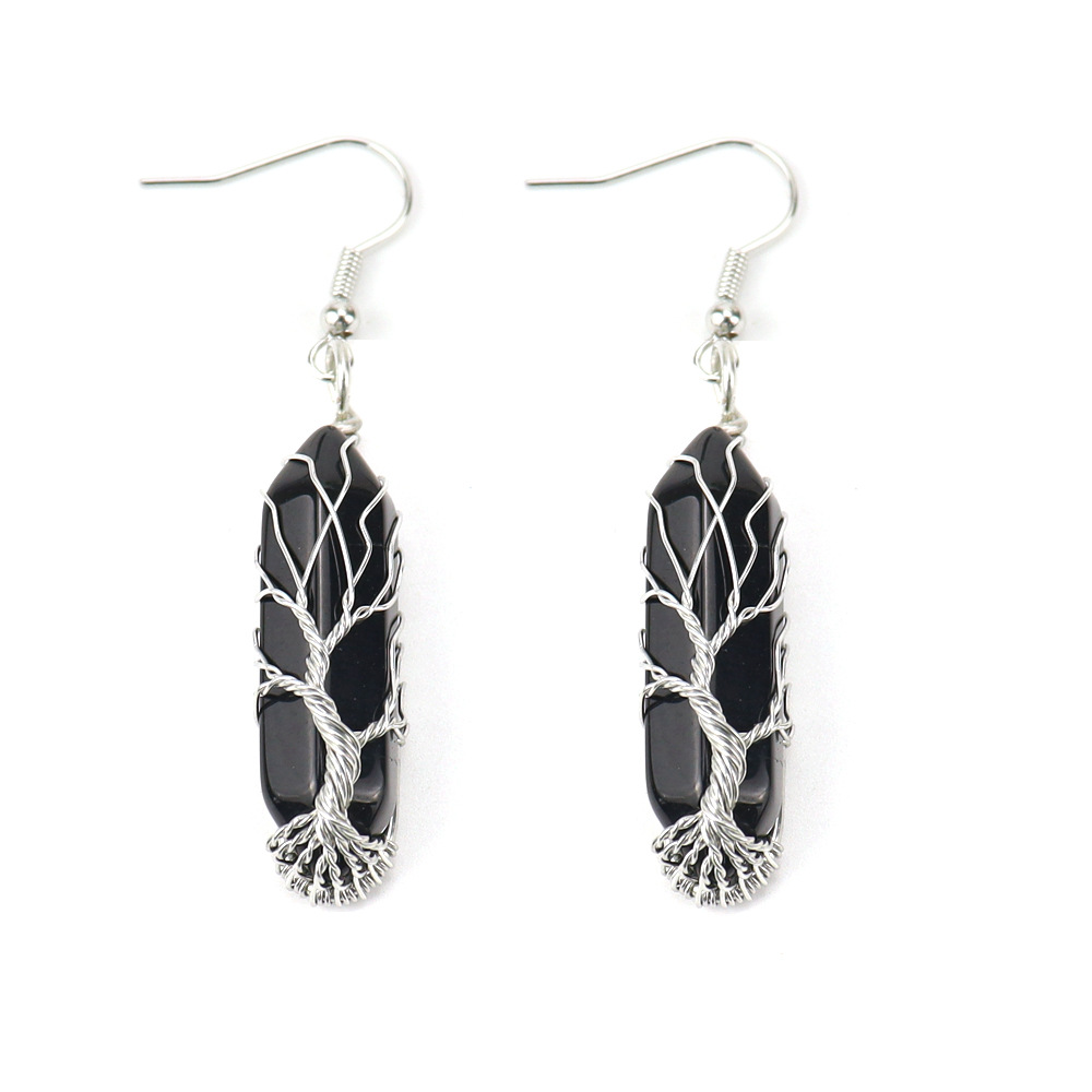 Black Yaoshi Tree of Life Earrings