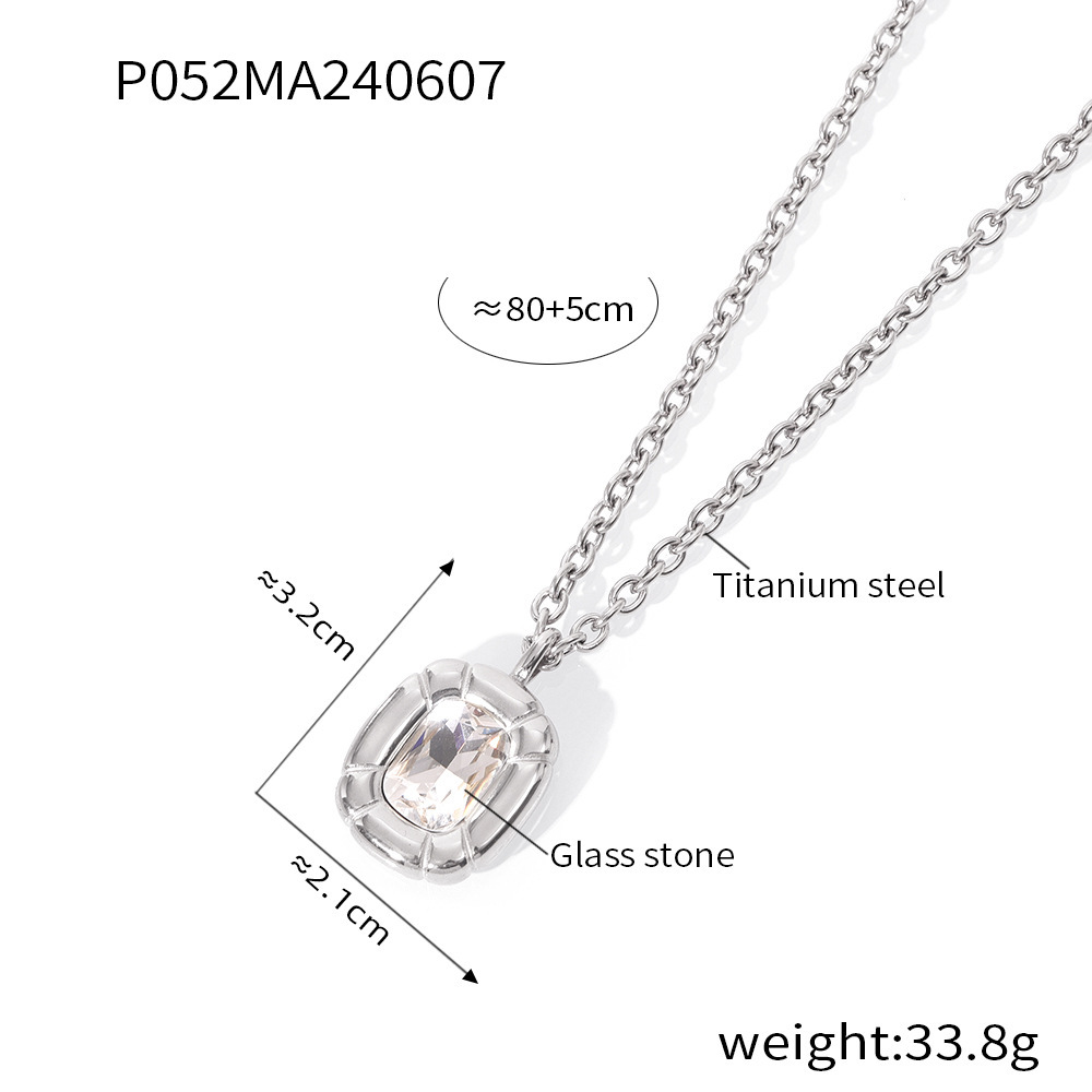 TXP052-steel color necklace