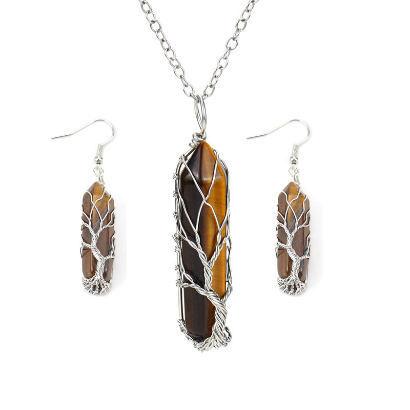 Tiger stone (necklace   earrings)