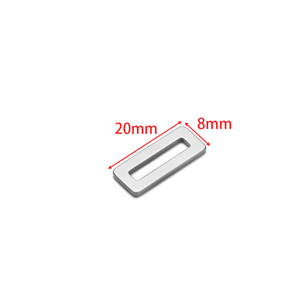 8*20mm rectangular pendant, 1.5mm thick, steel color
