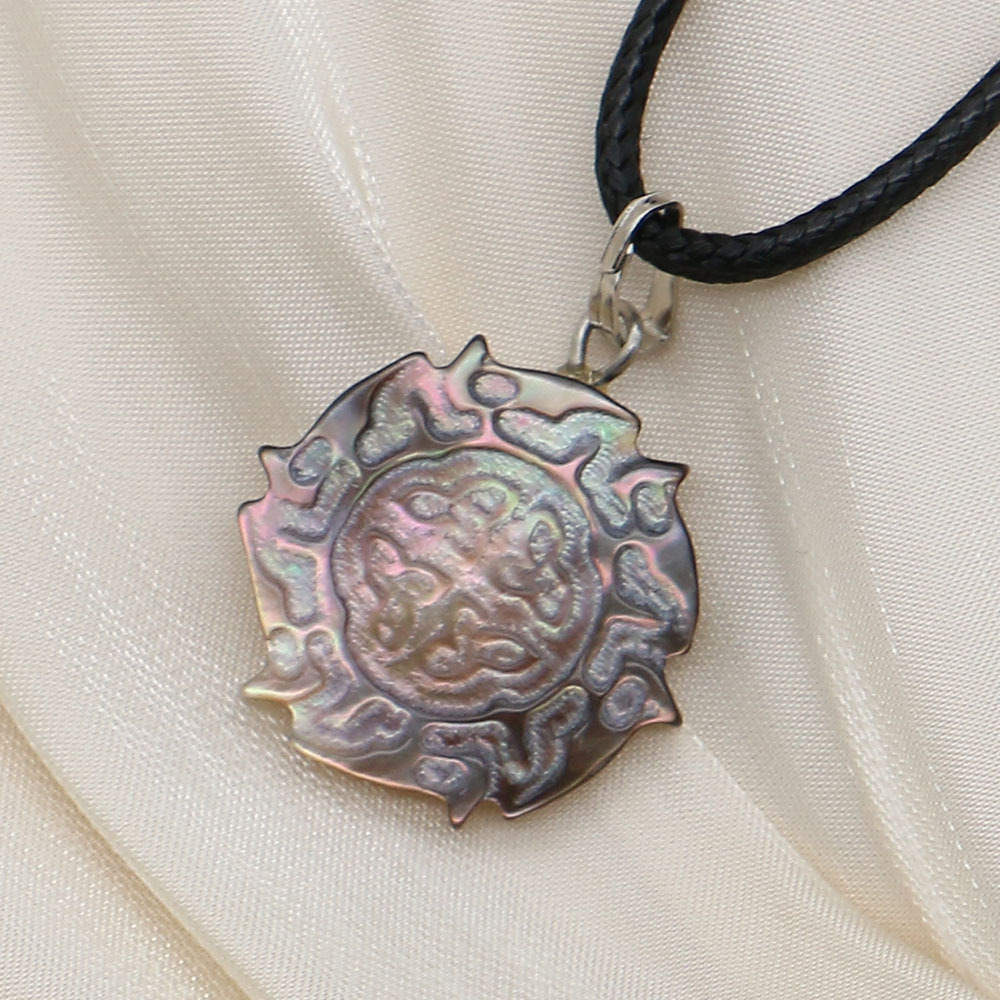 Black butterfly shell necklace