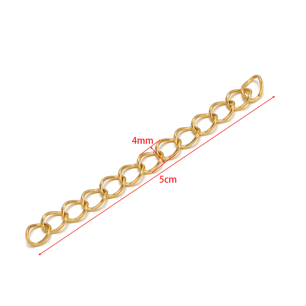 4mm wide 06 large hole tail chain 5cm gold