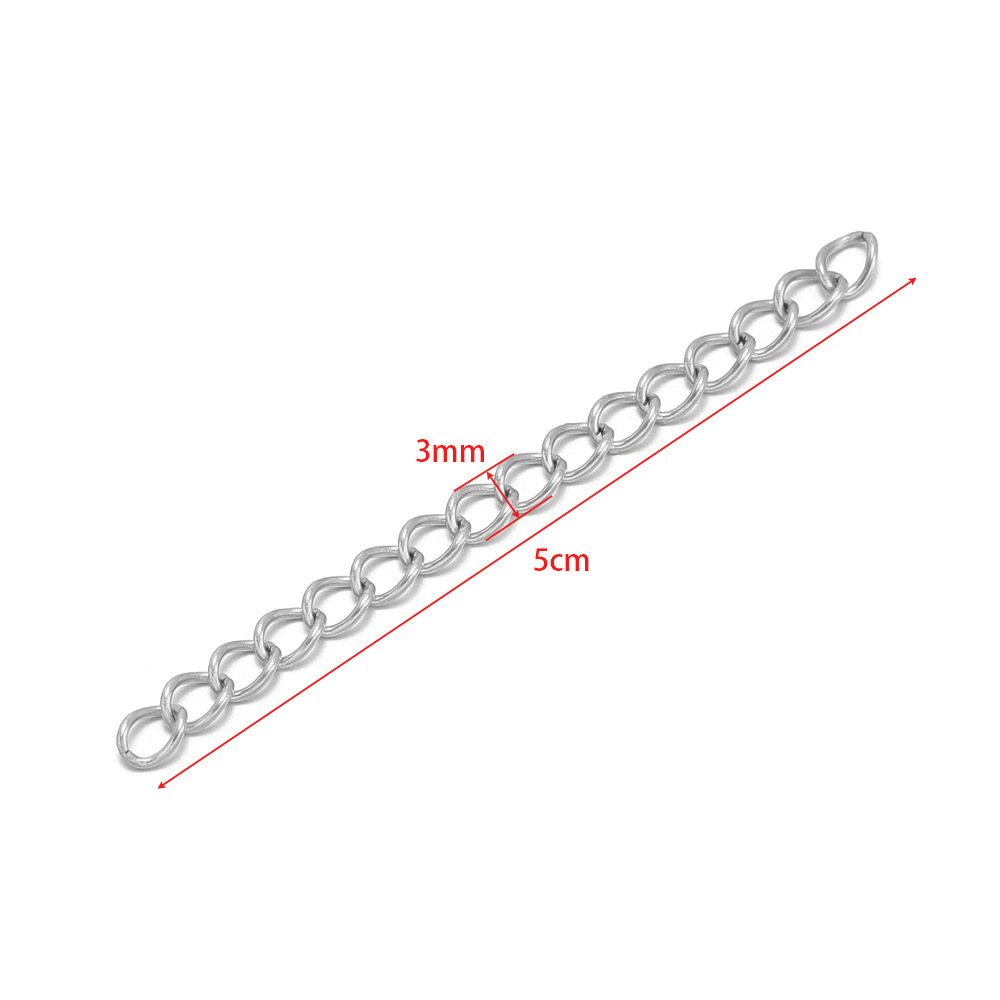 3mm wide 06 tail chain 5cm steel color