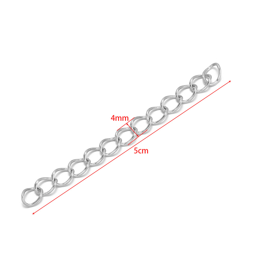 4mm wide 06 large hole tail chain 5cm steel color