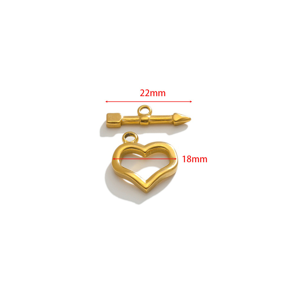 18*22mm heart-shaped ot buckle, wire diameter 2.5mm, gold