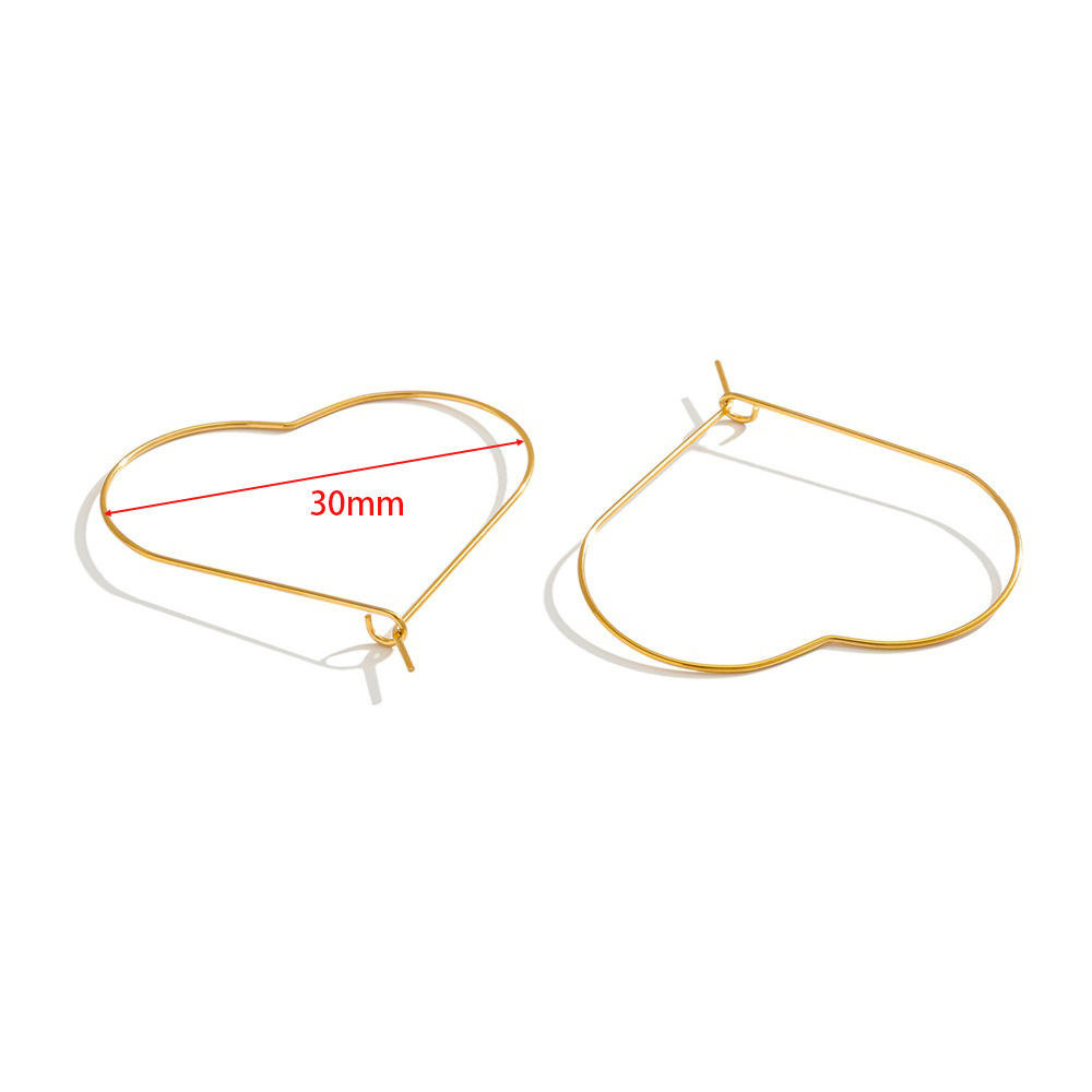 30mm heart-shaped peach heart-shaped earrings gold