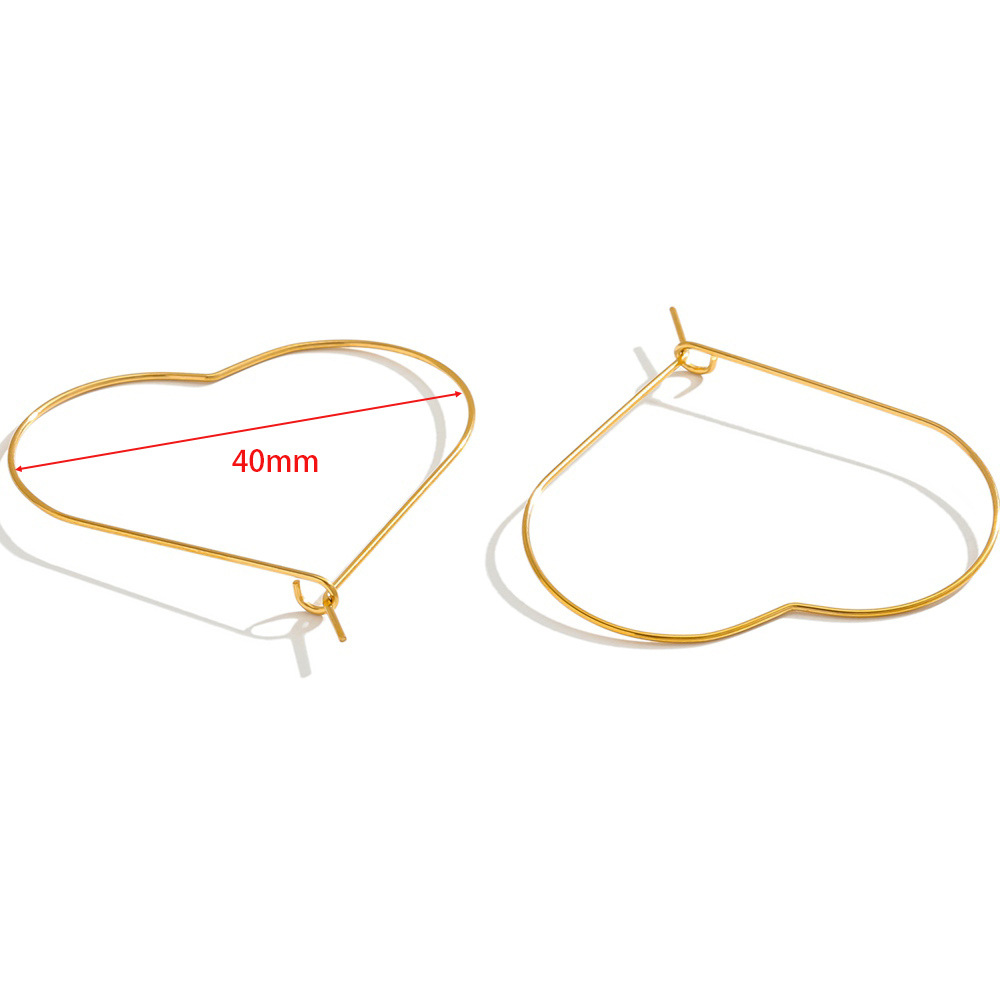 40mm heart-shaped peach heart-shaped earrings gold