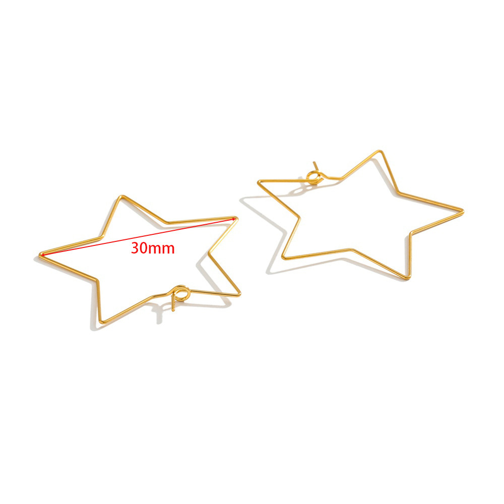 30mm five-pointed star earrings gold