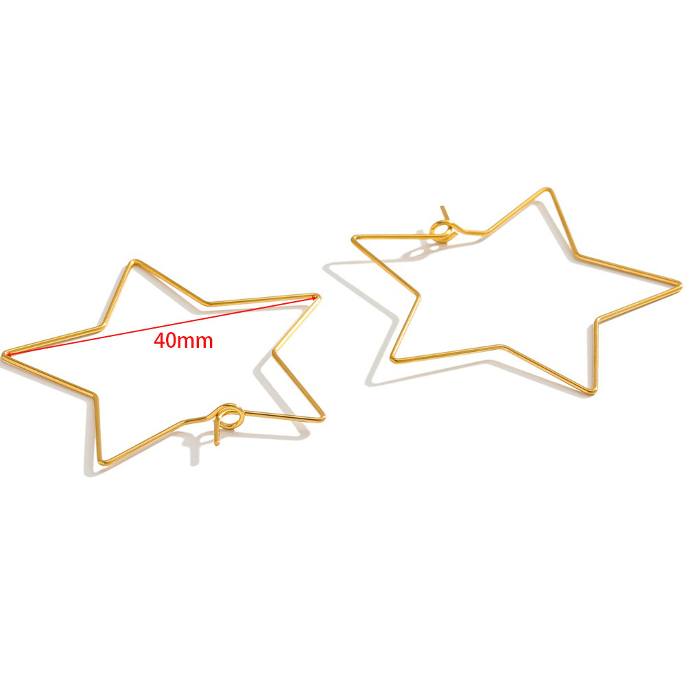 40mm five-pointed star earrings gold