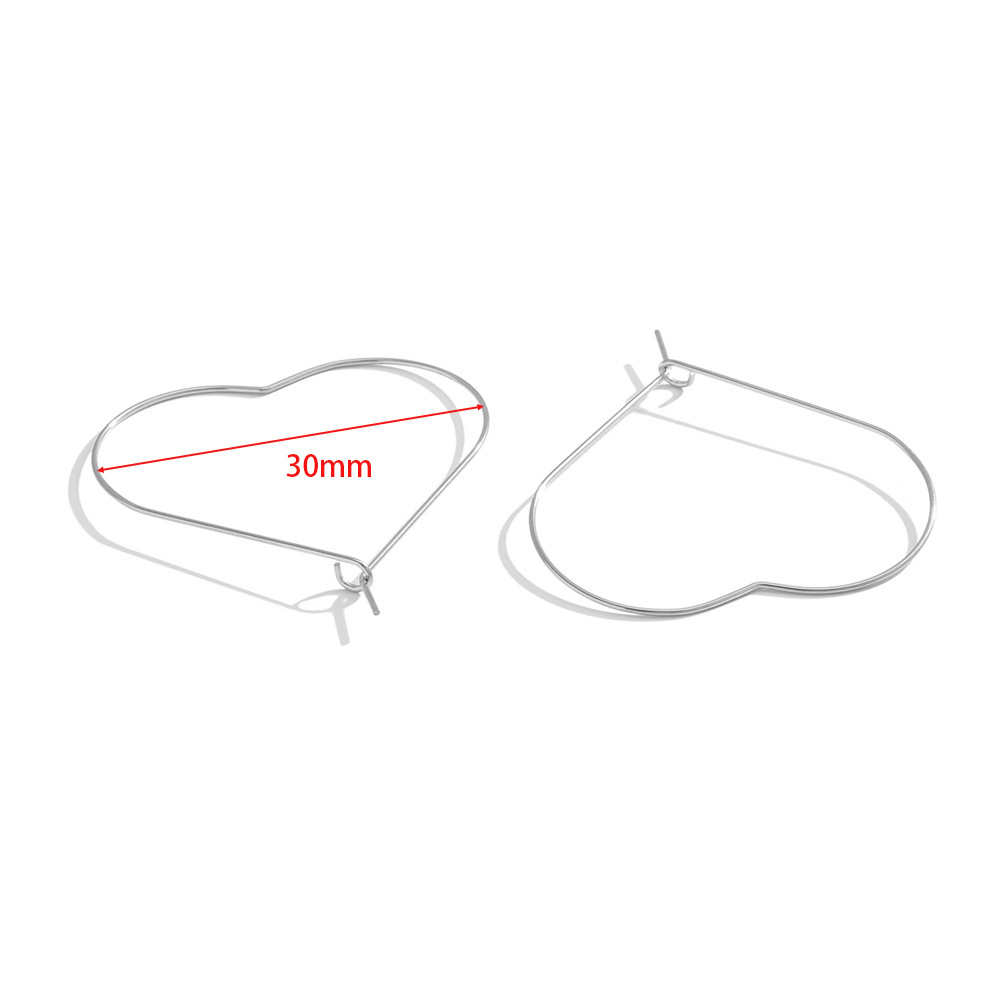 30mm heart-shaped peach heart-shaped earrings steel color