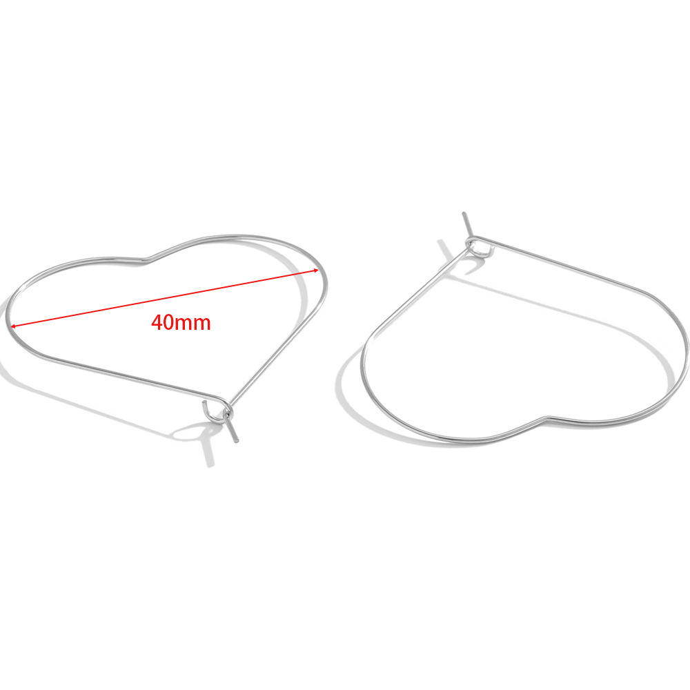 40mm heart-shaped peach heart-shaped earrings steel color