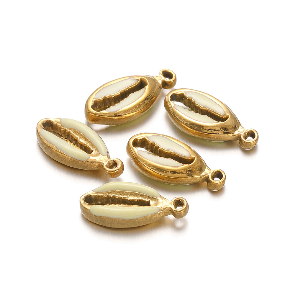 8*17mm golden double-sided oil dripping shell yellow