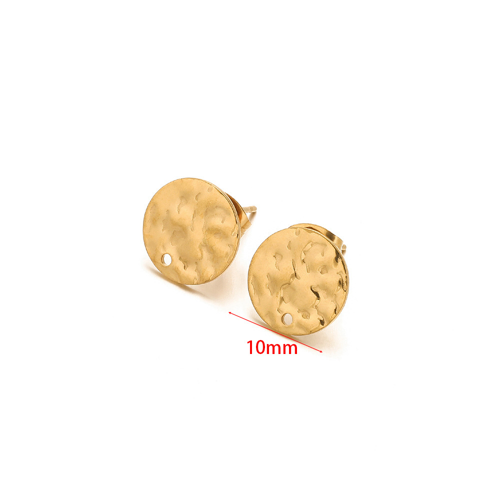 10mm corrugated embossed stud earrings gold