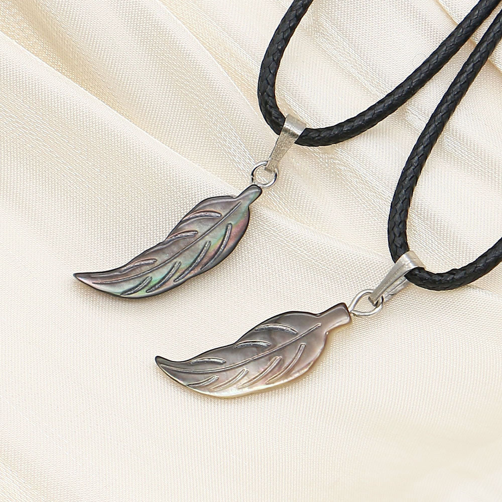 Black butterfly shell necklace