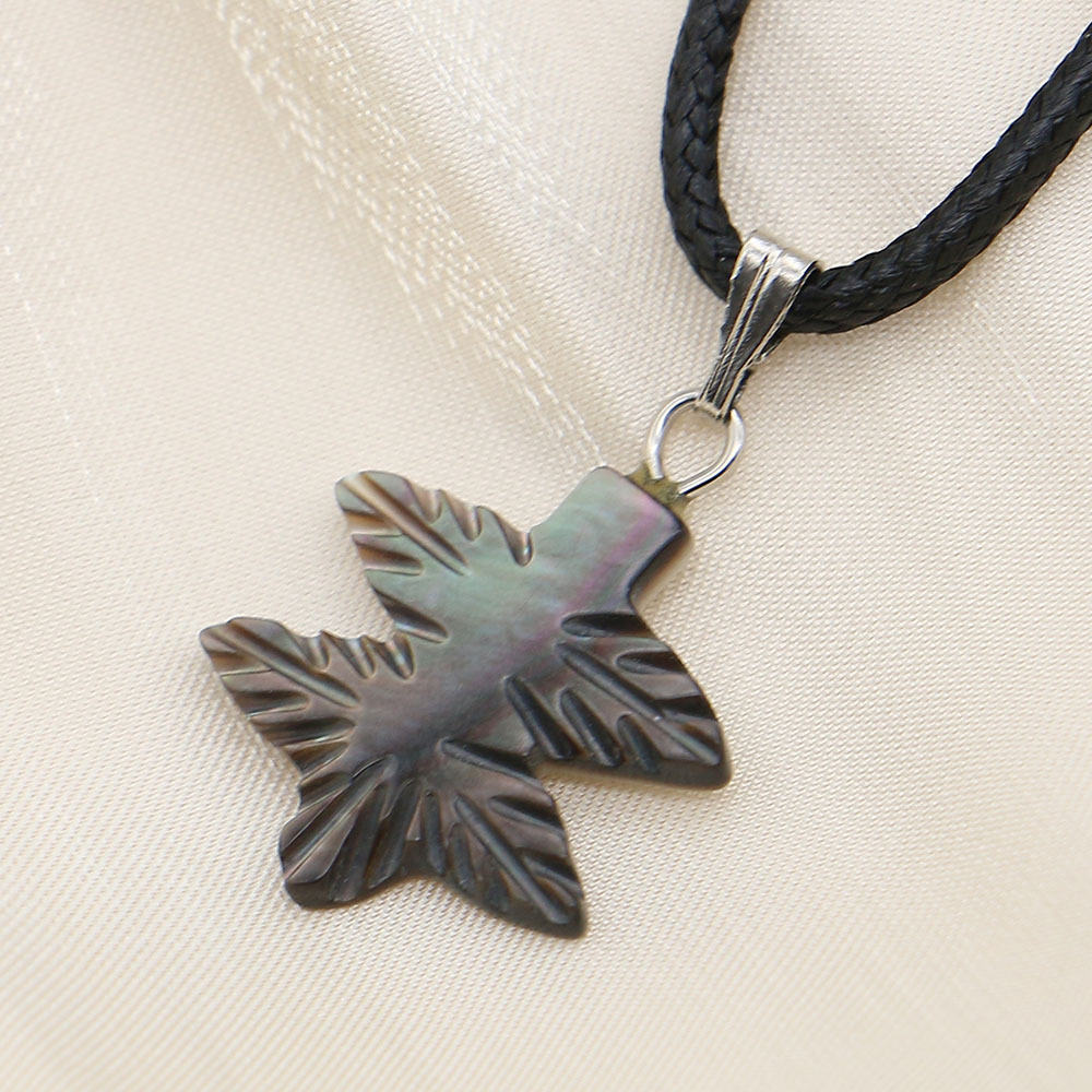 Black butterfly shell necklace