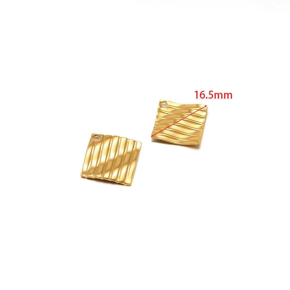 16.5mm corrugated embossed rhombus gold