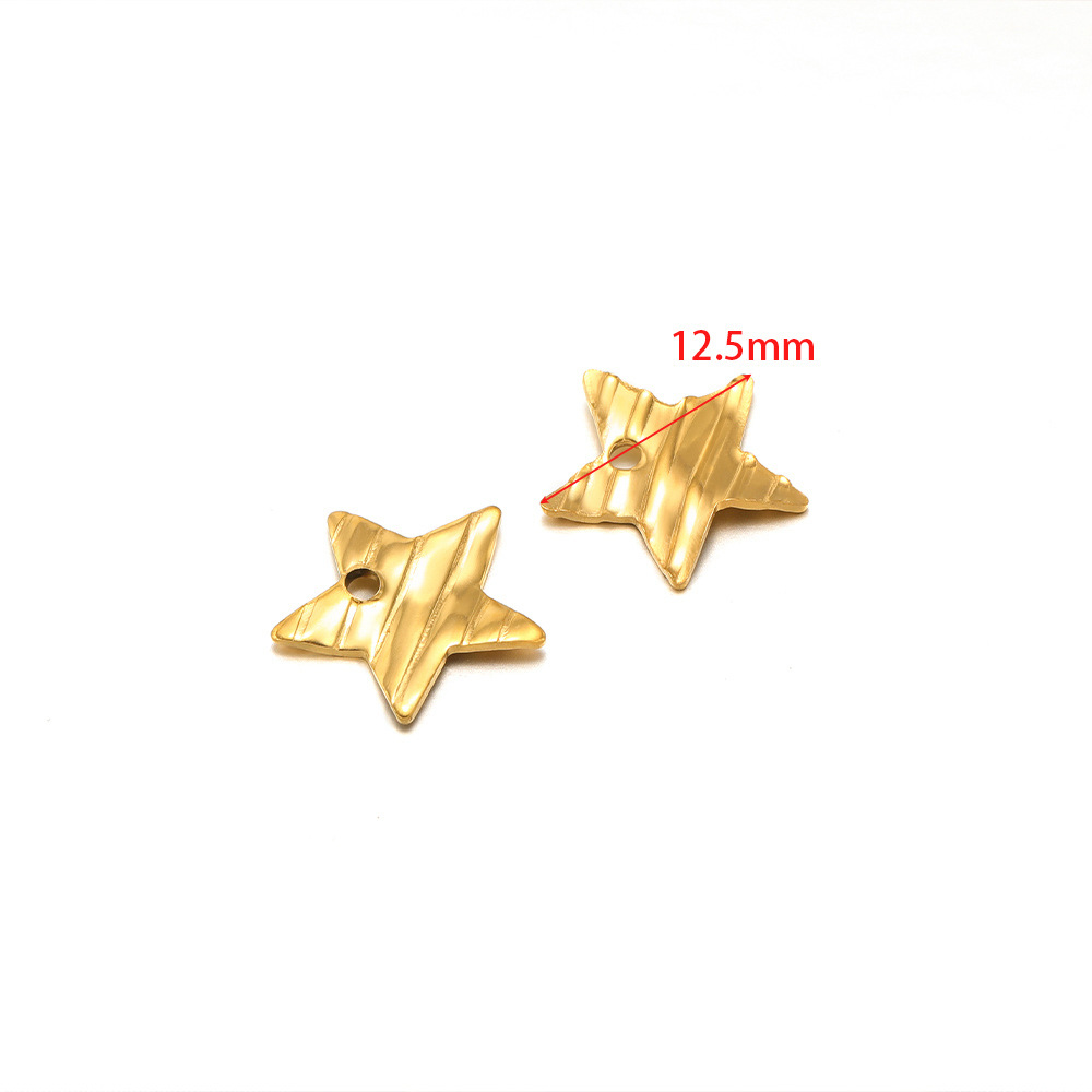 12.5mm corrugated embossed five-pointed star gold