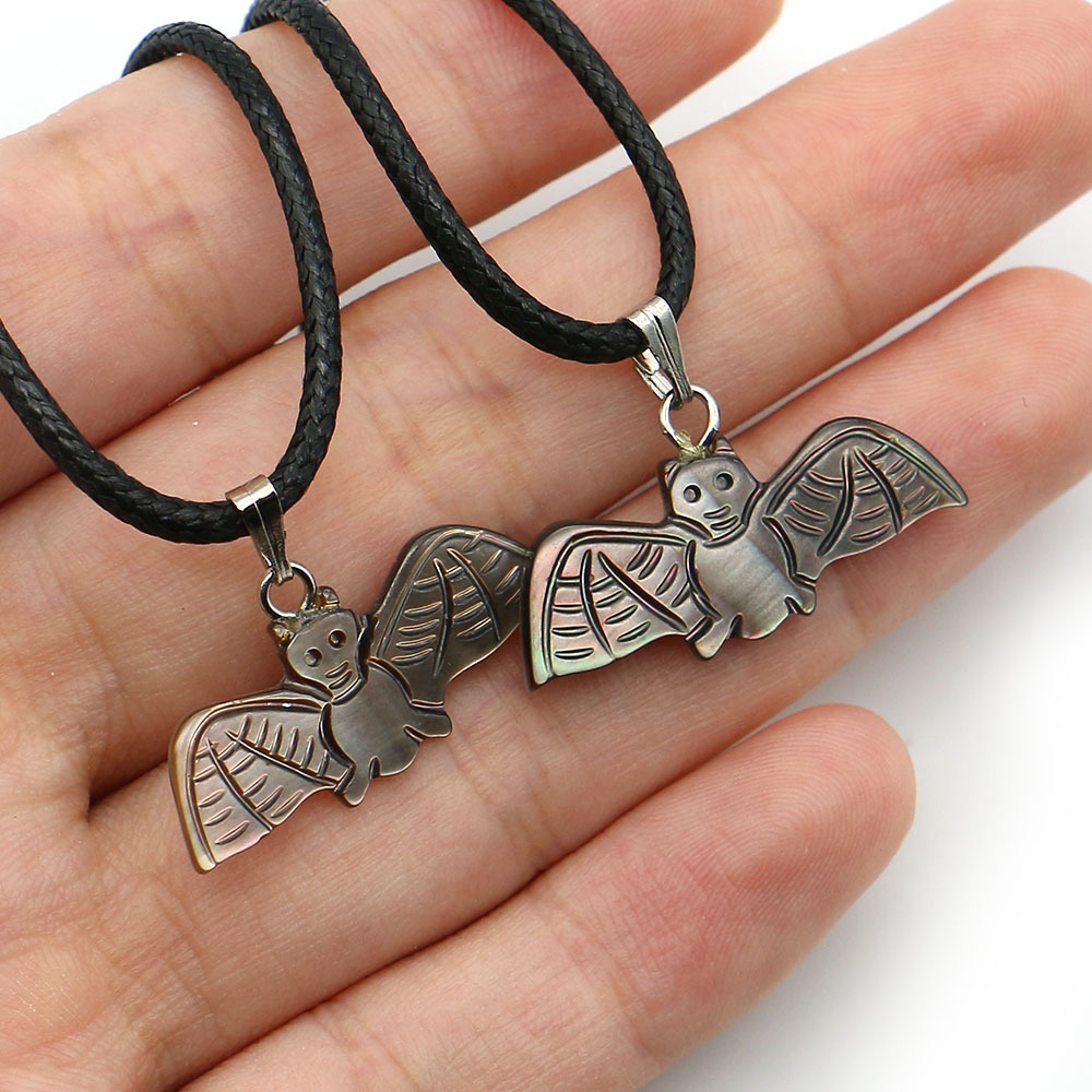 Black butterfly shell necklace