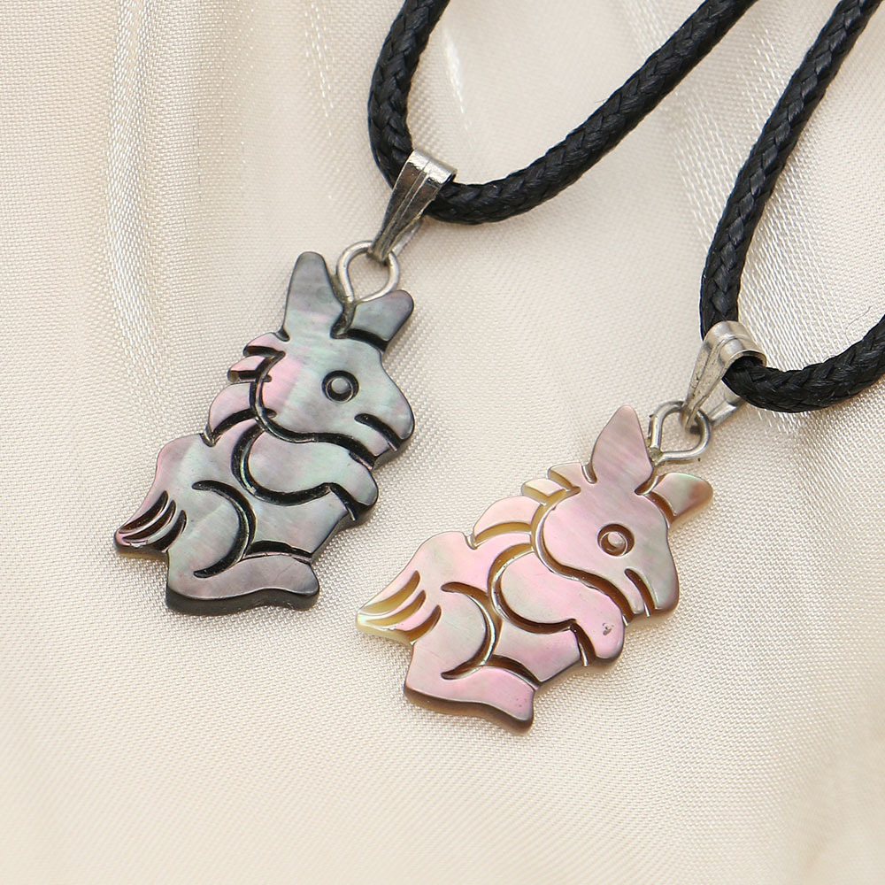 Black butterfly shell necklace