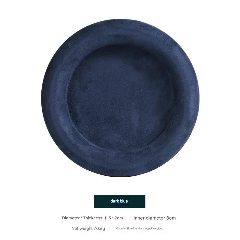 Cashmere leather small disc-Blue