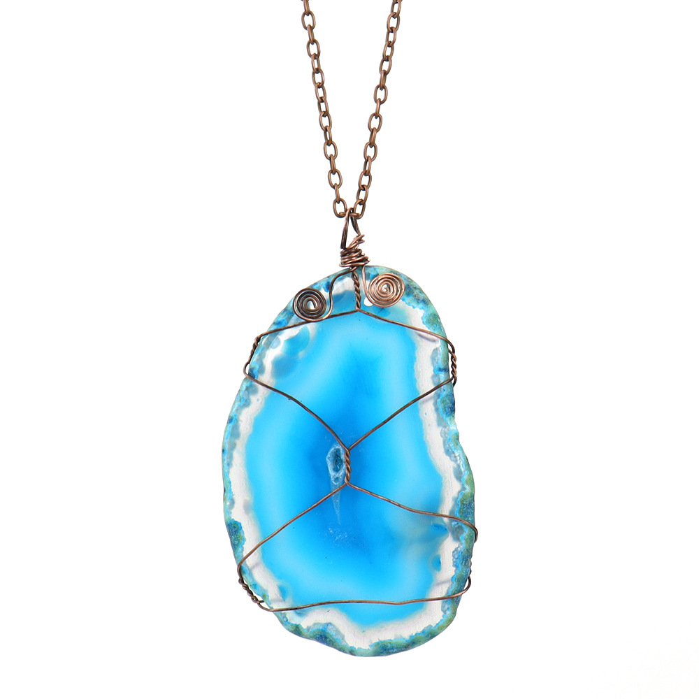 Ancient red copper blue agate sheet